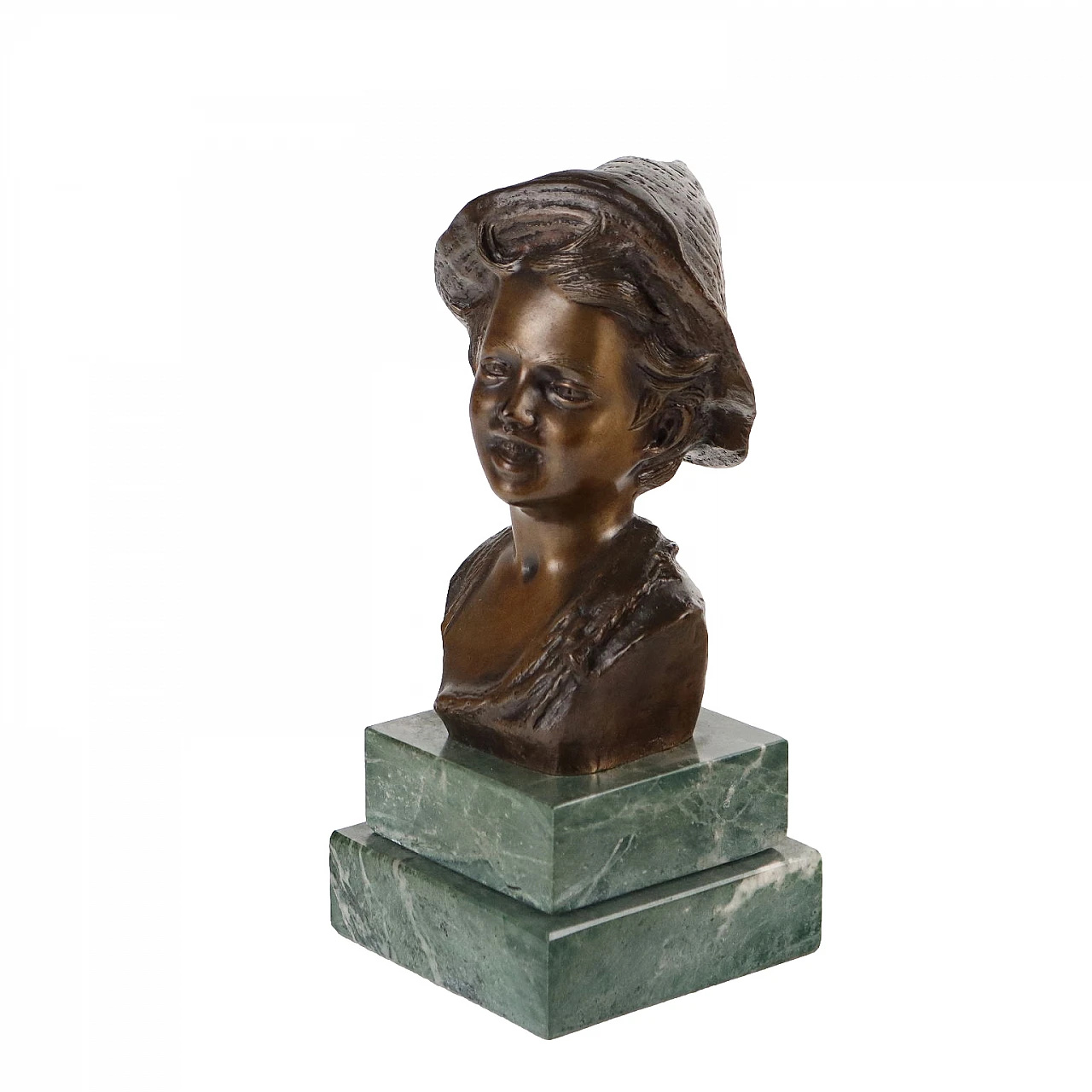 Giovanni De Martino, scugnizzo, bronze half-bust sculpture 1