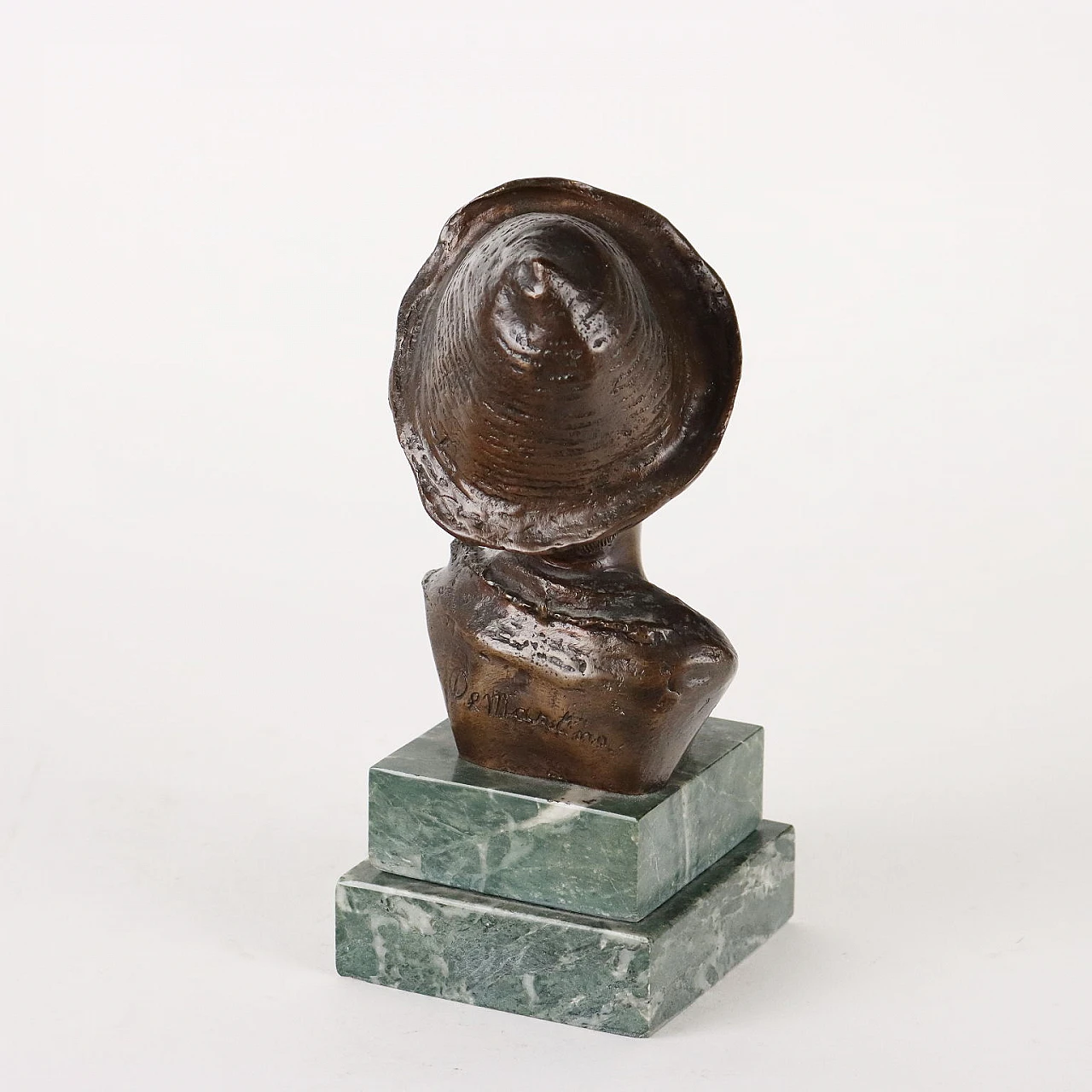 Giovanni De Martino, scugnizzo, bronze half-bust sculpture 6