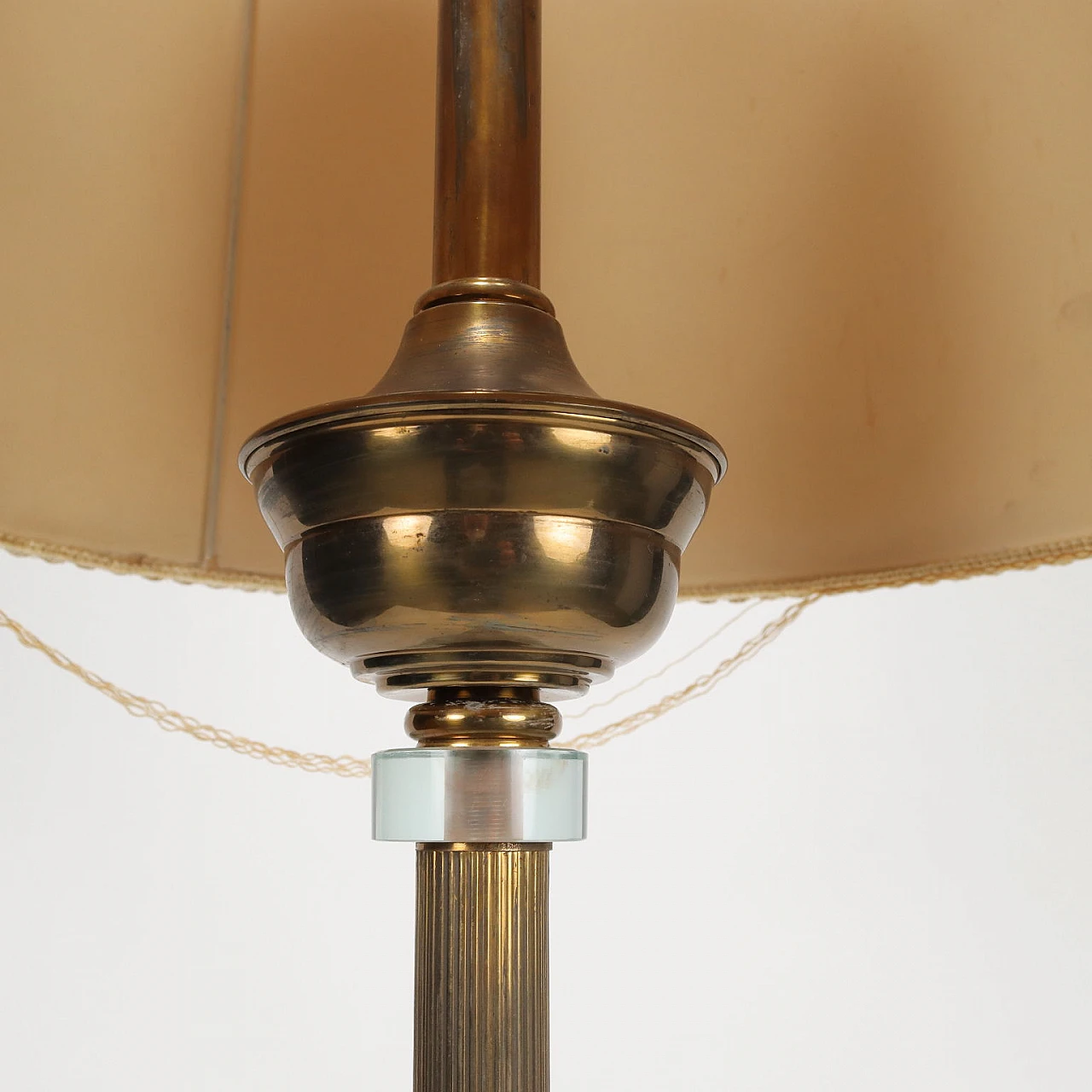 Brass and glass floor lamp, 1950s 6