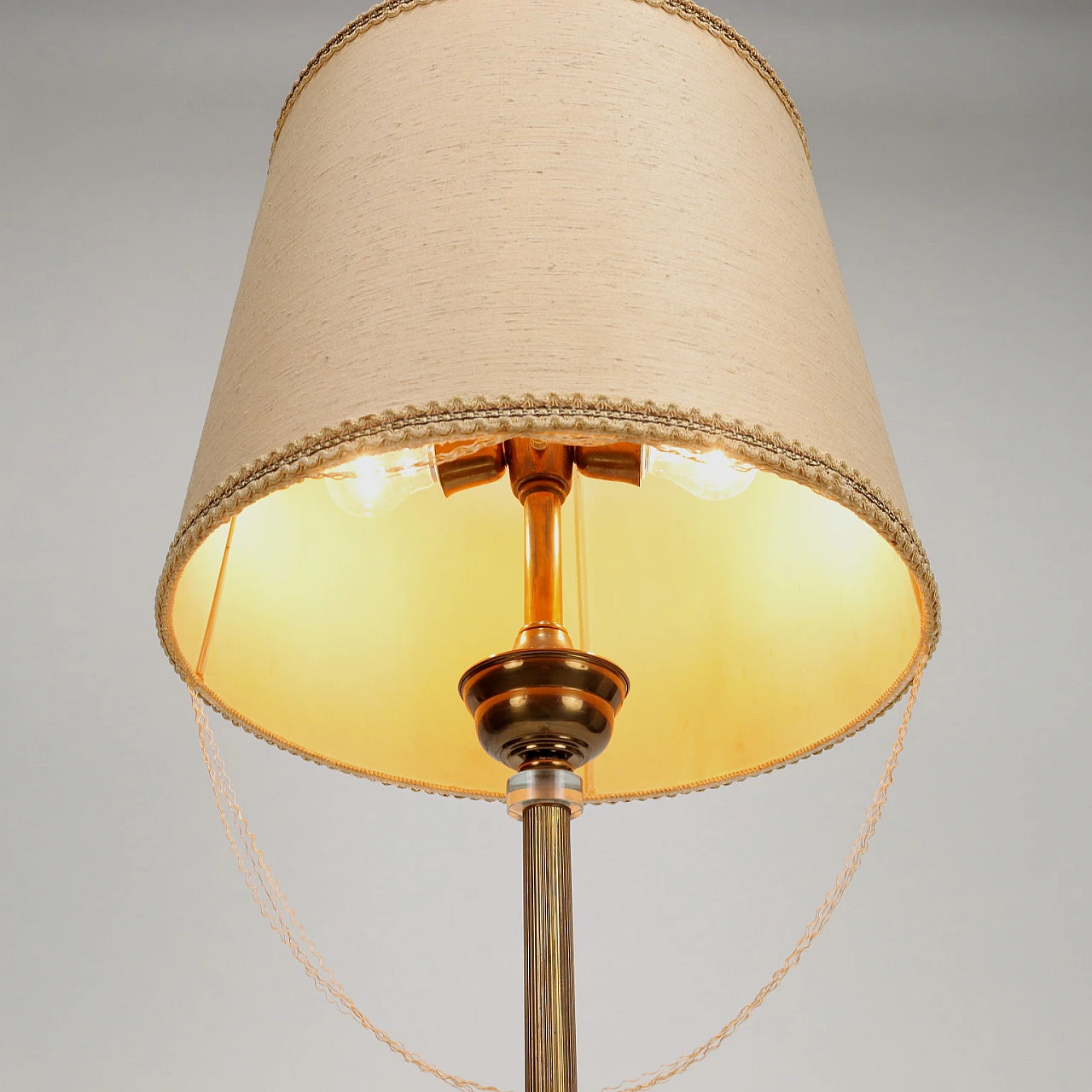 Brass and glass floor lamp, 1950s 8