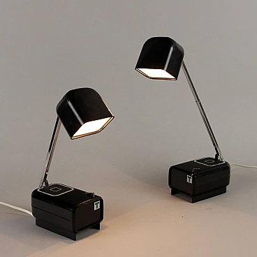 Pair of lacquered aluminium table lamps by Tronconi, 1980s