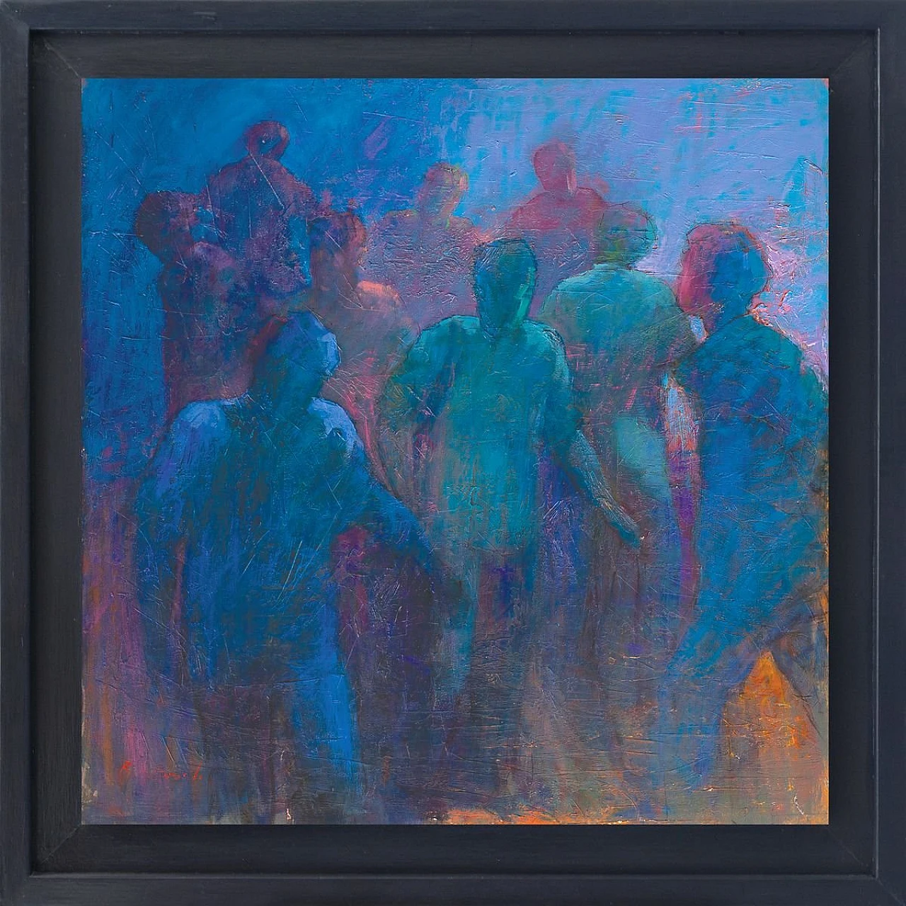 Crowd by Renato Criscuolo, oil on canvas, 2000s 2