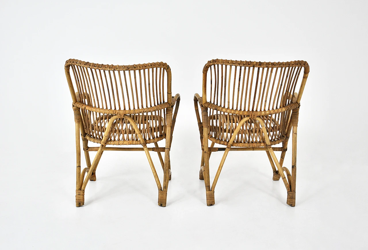 Pair of rattan armchairs, 1960s 5