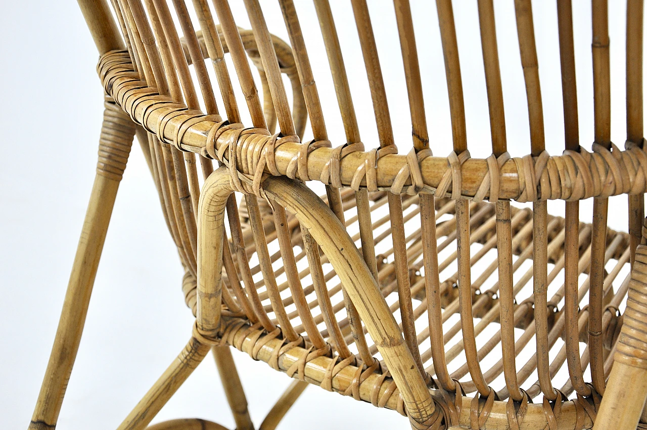 Pair of rattan armchairs, 1960s 9