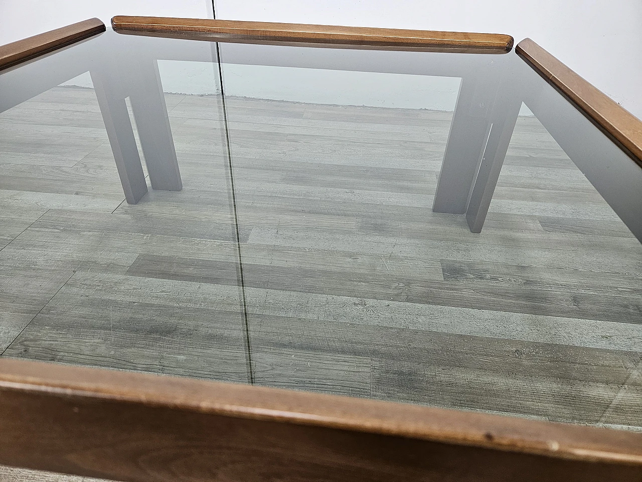 Coffee table by Afra and Tobia Scarpa for Cassina smoked glass, 60s 18