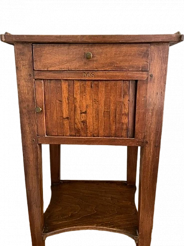 Louis XVI walnut bedside table, late 18th century