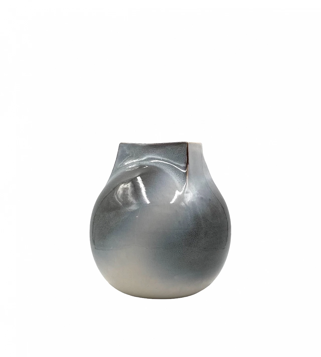 Mid-century Modern spherical gres vase, Franco Bucci Italy ca. 1970 1