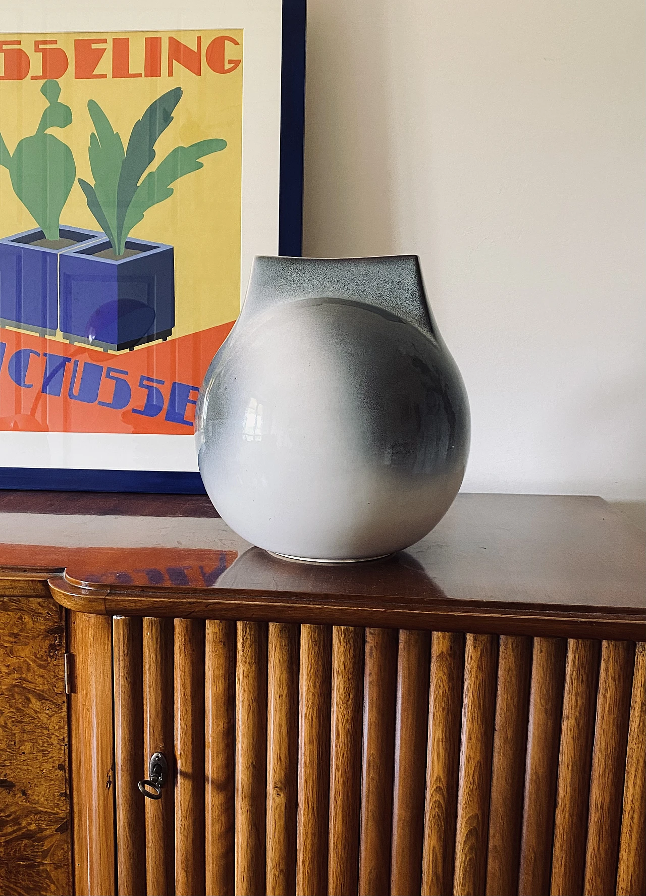 Mid-century Modern spherical gres vase, Franco Bucci Italy ca. 1970 2