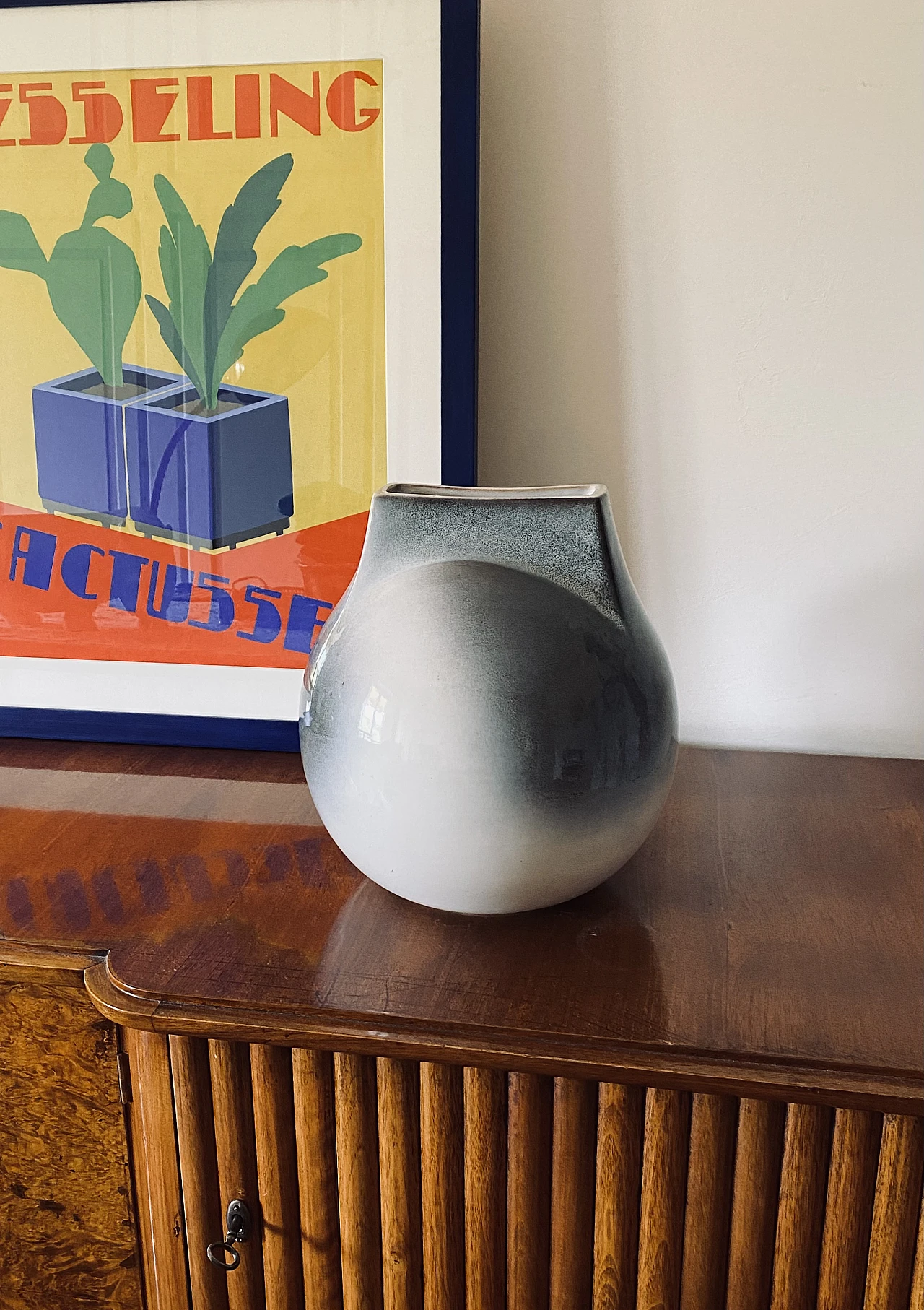 Mid-century Modern spherical gres vase, Franco Bucci Italy ca. 1970 4