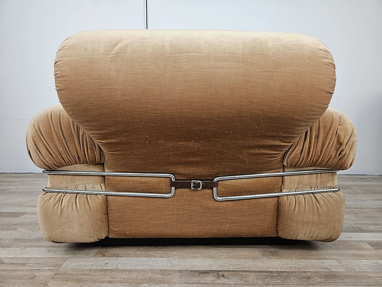 1970s fabric and tubular steel armchair 4