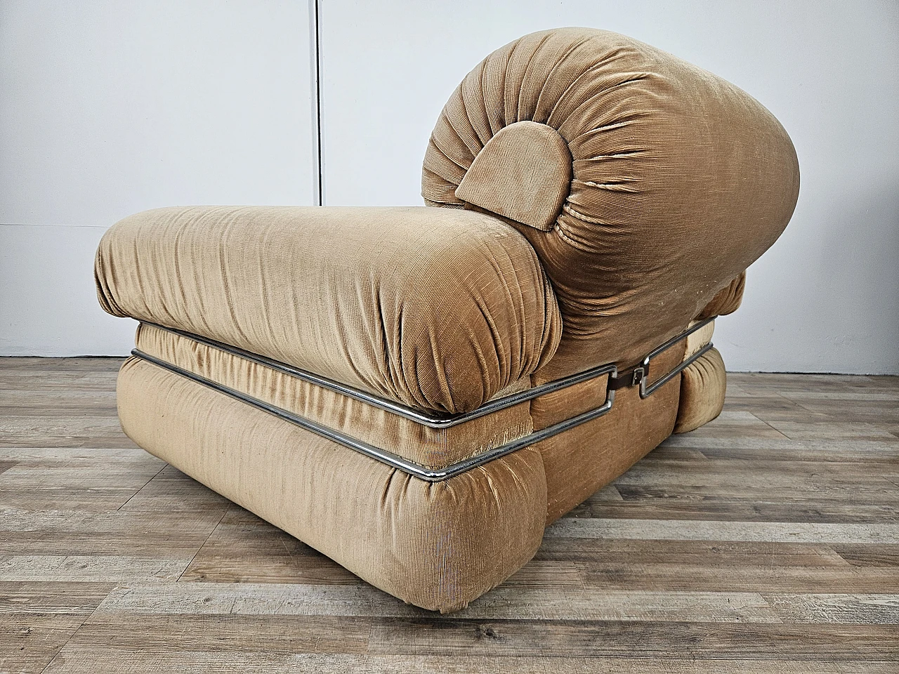 1970s fabric and tubular steel armchair 5