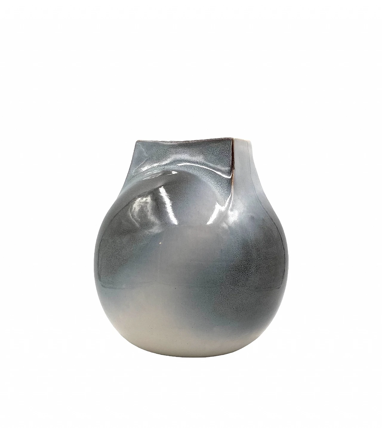 Mid-century Modern spherical gres vase, Franco Bucci Italy ca. 1970 14