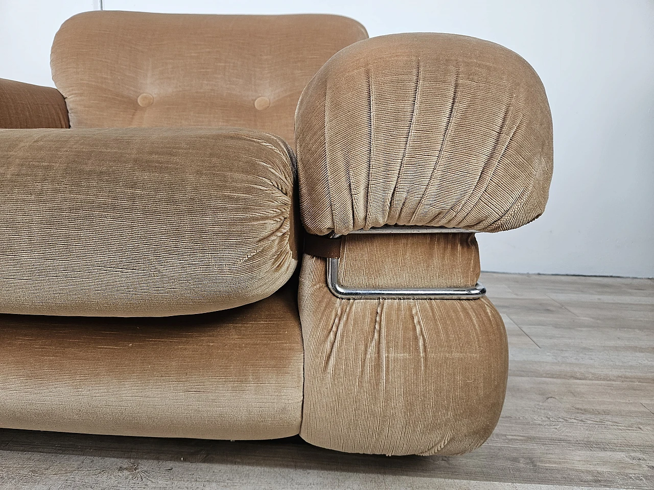 1970s fabric and tubular steel armchair 13