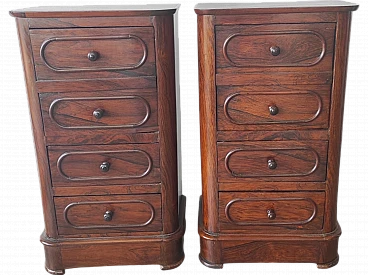 Pair of vintage wooden bedside tables