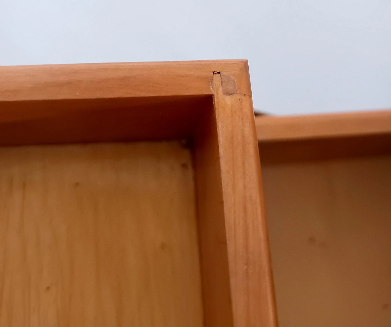 Solid cherrywood standing sewing cabinet or box, 1950s 10