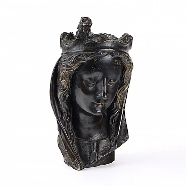 Female face in bronze, 1950s