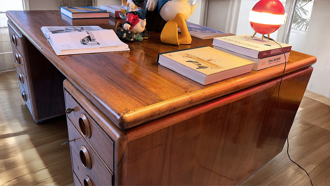 Double sided wood desk by Paolo Buffa, 1950s 21