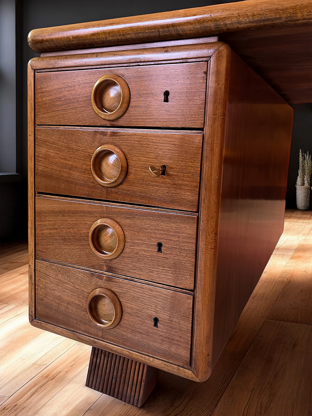 Double sided wood desk by Paolo Buffa, 1950s 27