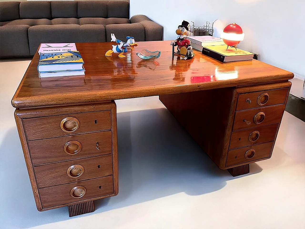 Double sided wood desk by Paolo Buffa, 1950s 29