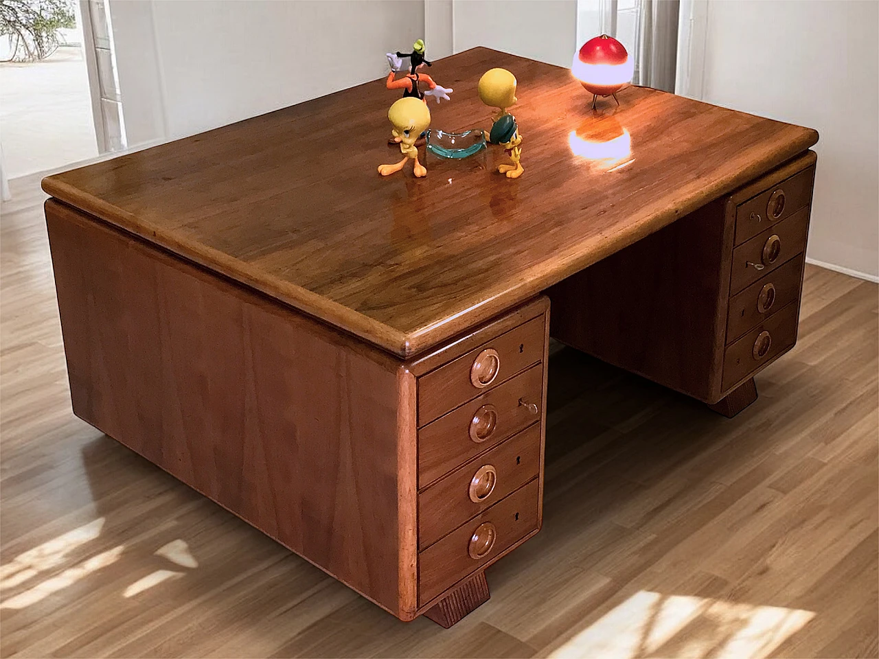 Double sided wood desk by Paolo Buffa, 1950s 36