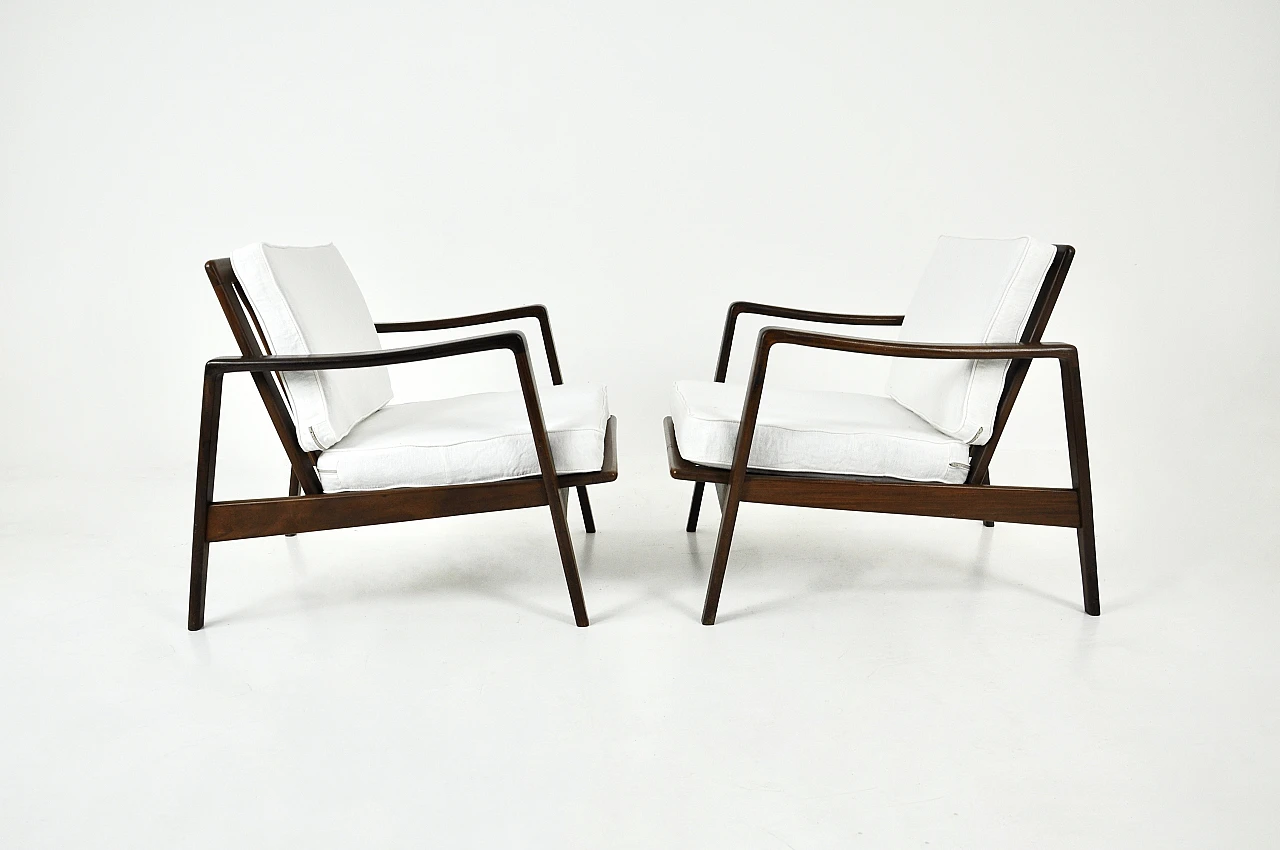 Pair of lounge chairs by Arne Wahl Iversen for Komfort, 1950s 6