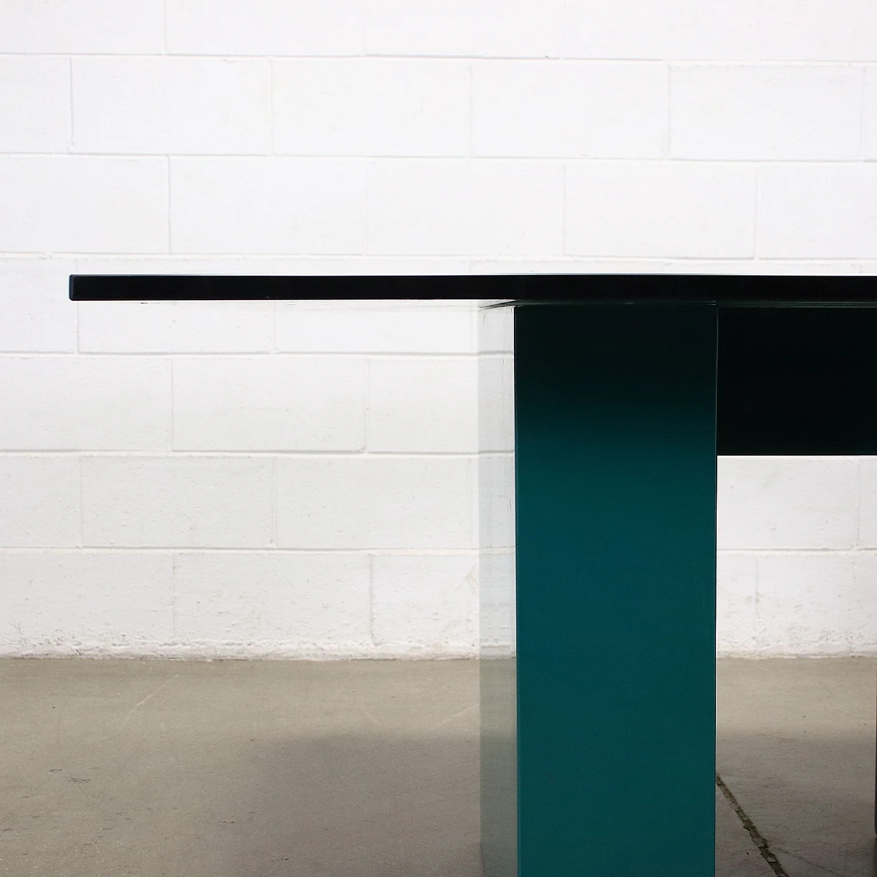 Square table with smoked glass top, 1980s 4