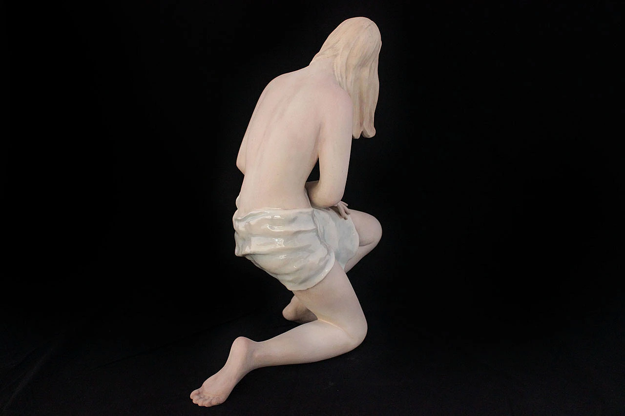 Grande scultura di nudo in ceramica di Ludovica Le Bertetti, anni '20 2