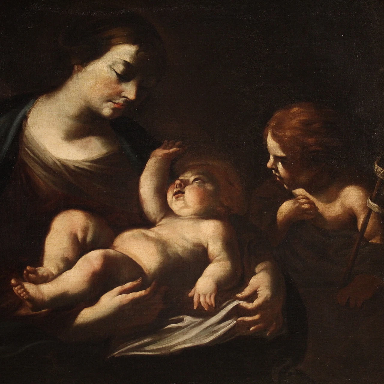 Dipinto italiano della Sacra Famiglia, XVII secolo 2