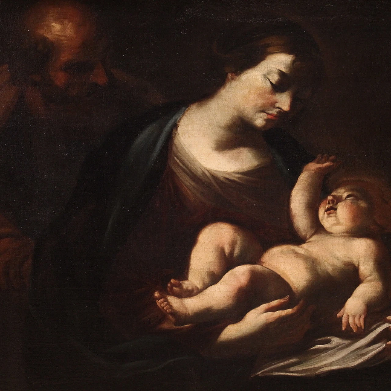 Dipinto italiano della Sacra Famiglia, XVII secolo 4