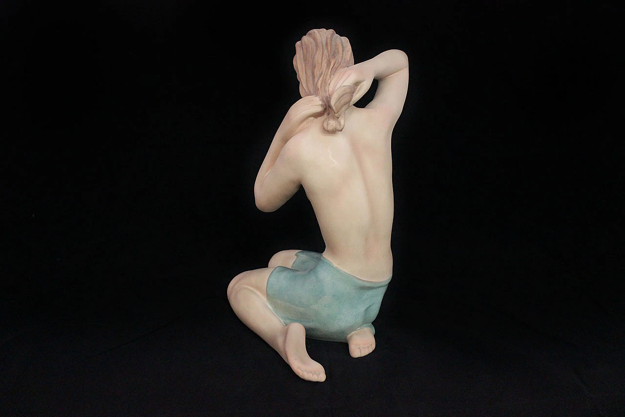 Grande scultura di nudo in ceramica di Clelia Le Bertetti, anni '20 2