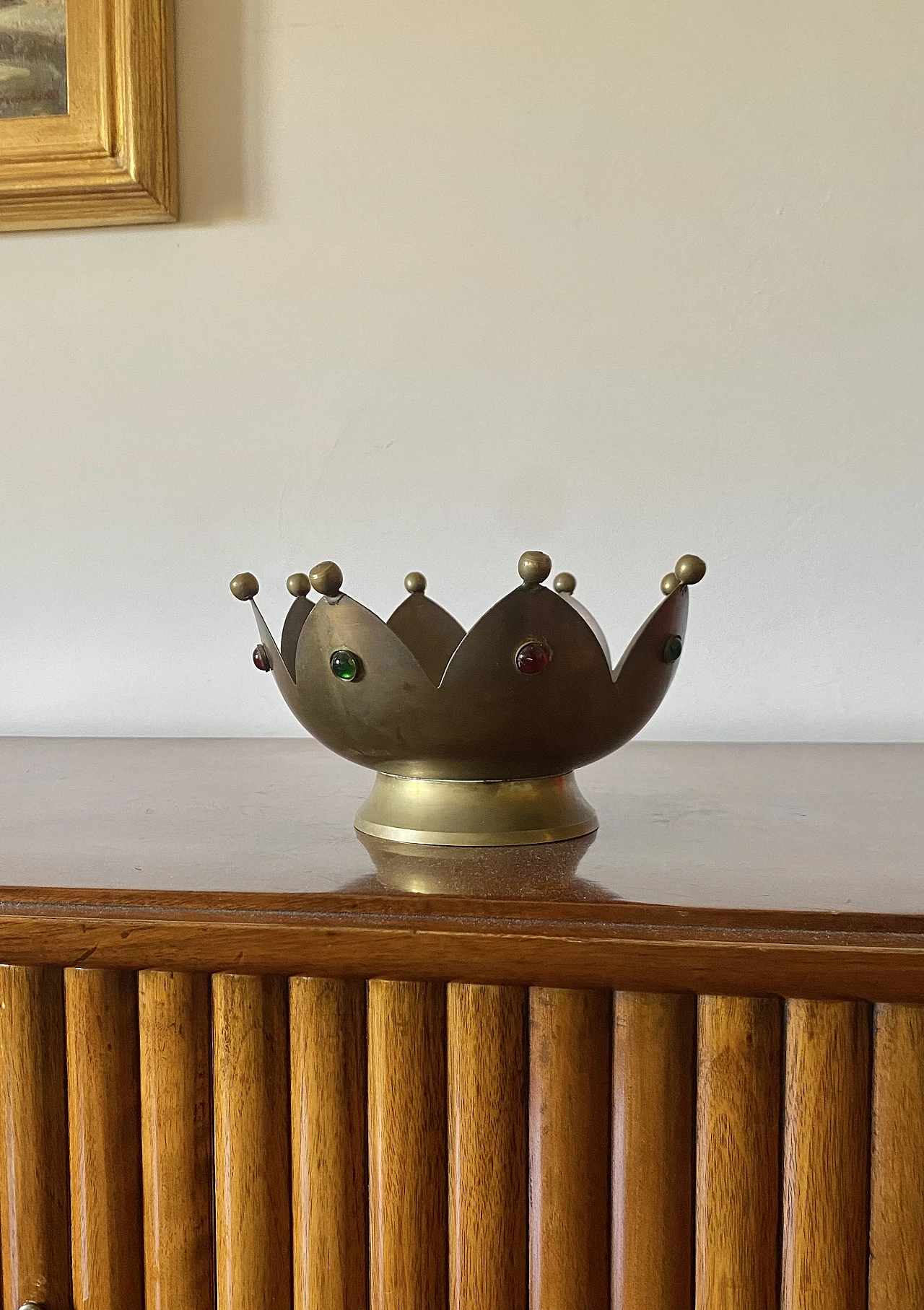 Brass tidy tray in the shape of a crown, France, 1960s 2