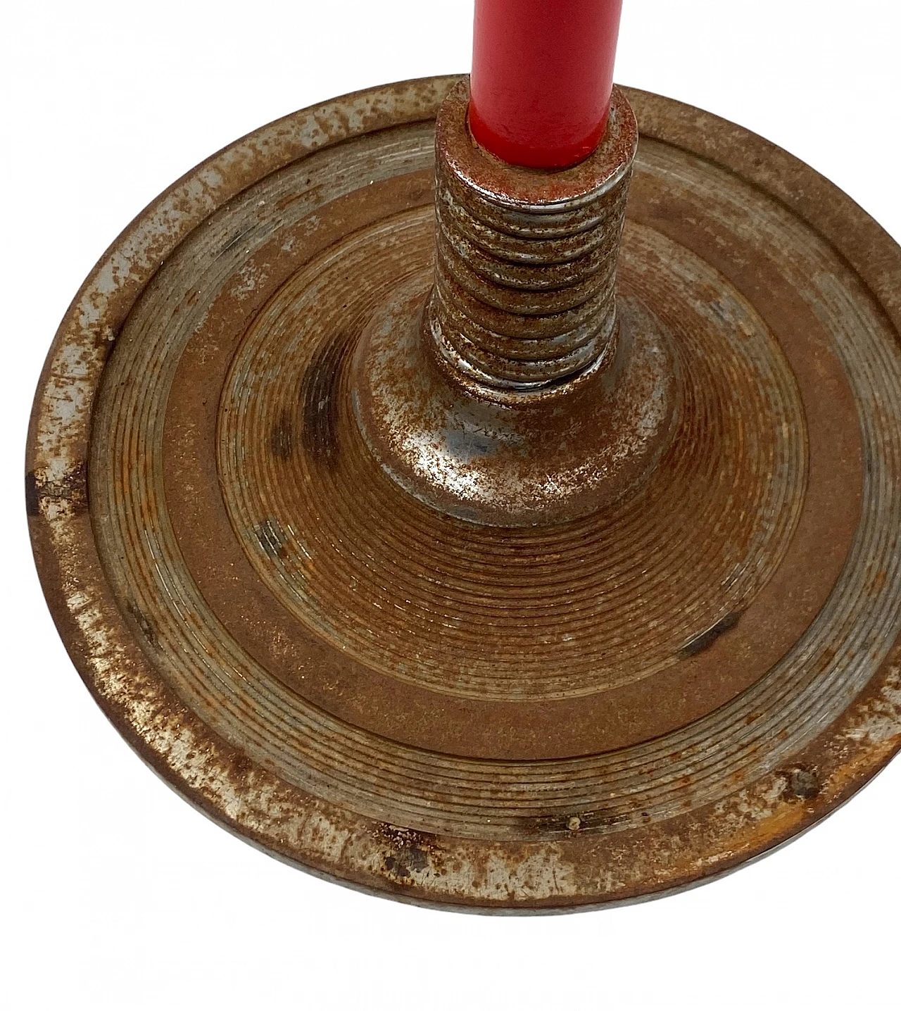 Mid-century red stool, France, 1950s 8