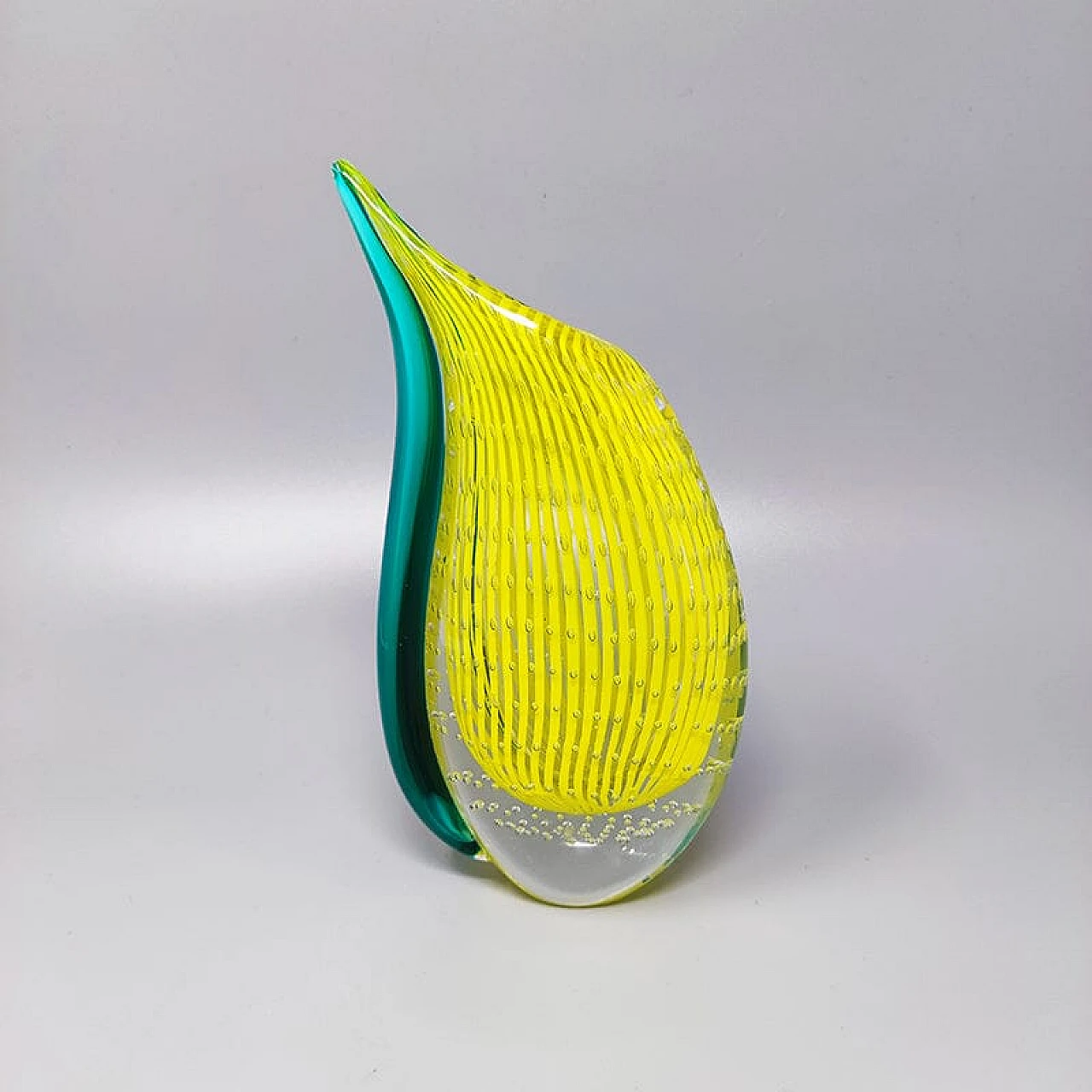 Yellow and Green Rosenthal  Vase in Murano Glass, 1960s 2