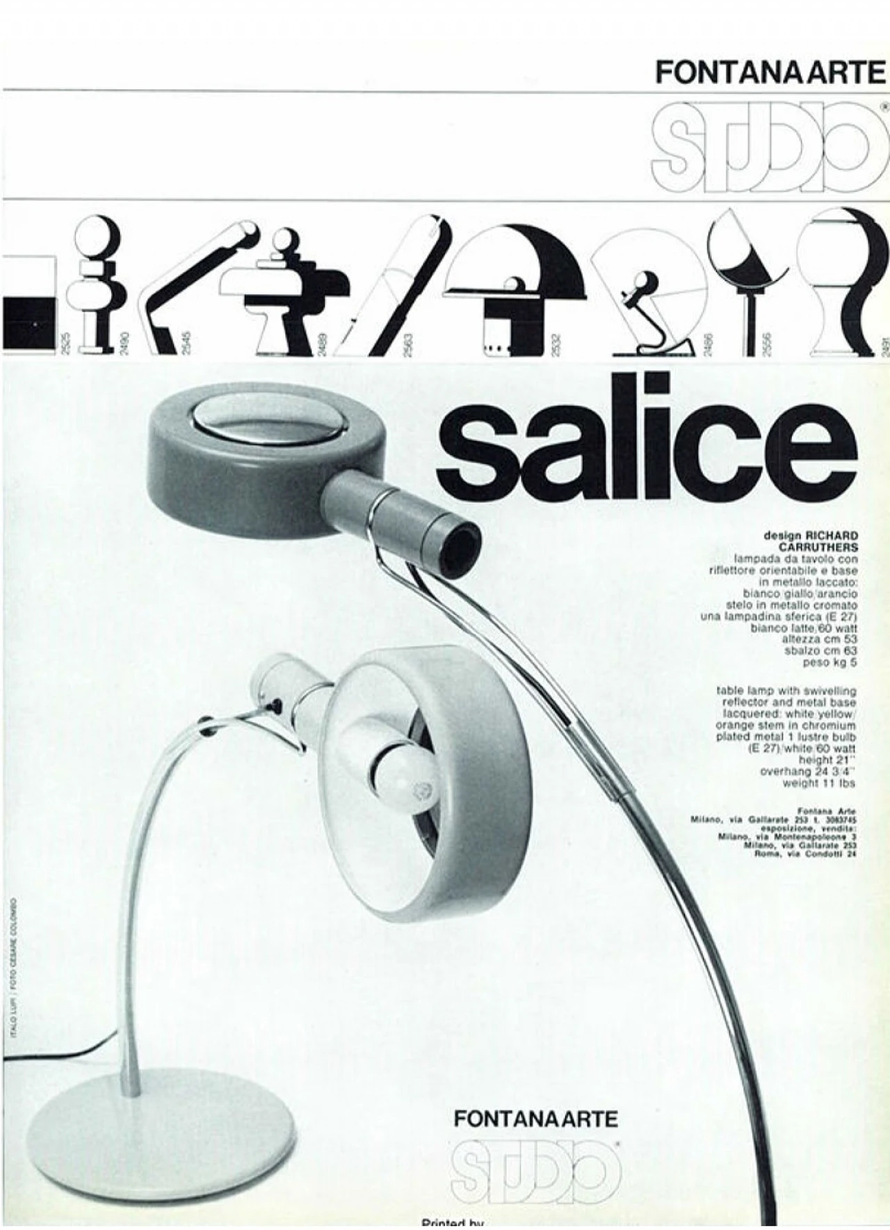 Salice table lamp produced by Fontana Arte, 70s 6