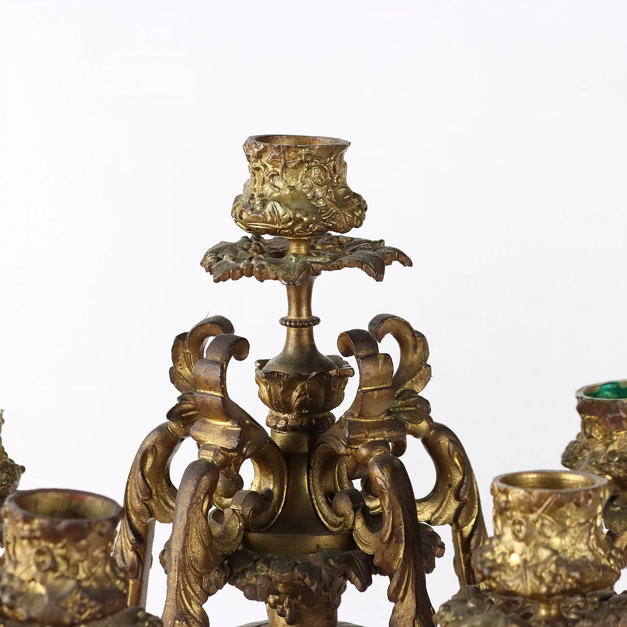 Pair of Neo-Gothic bronze candelabra, 19th century 3