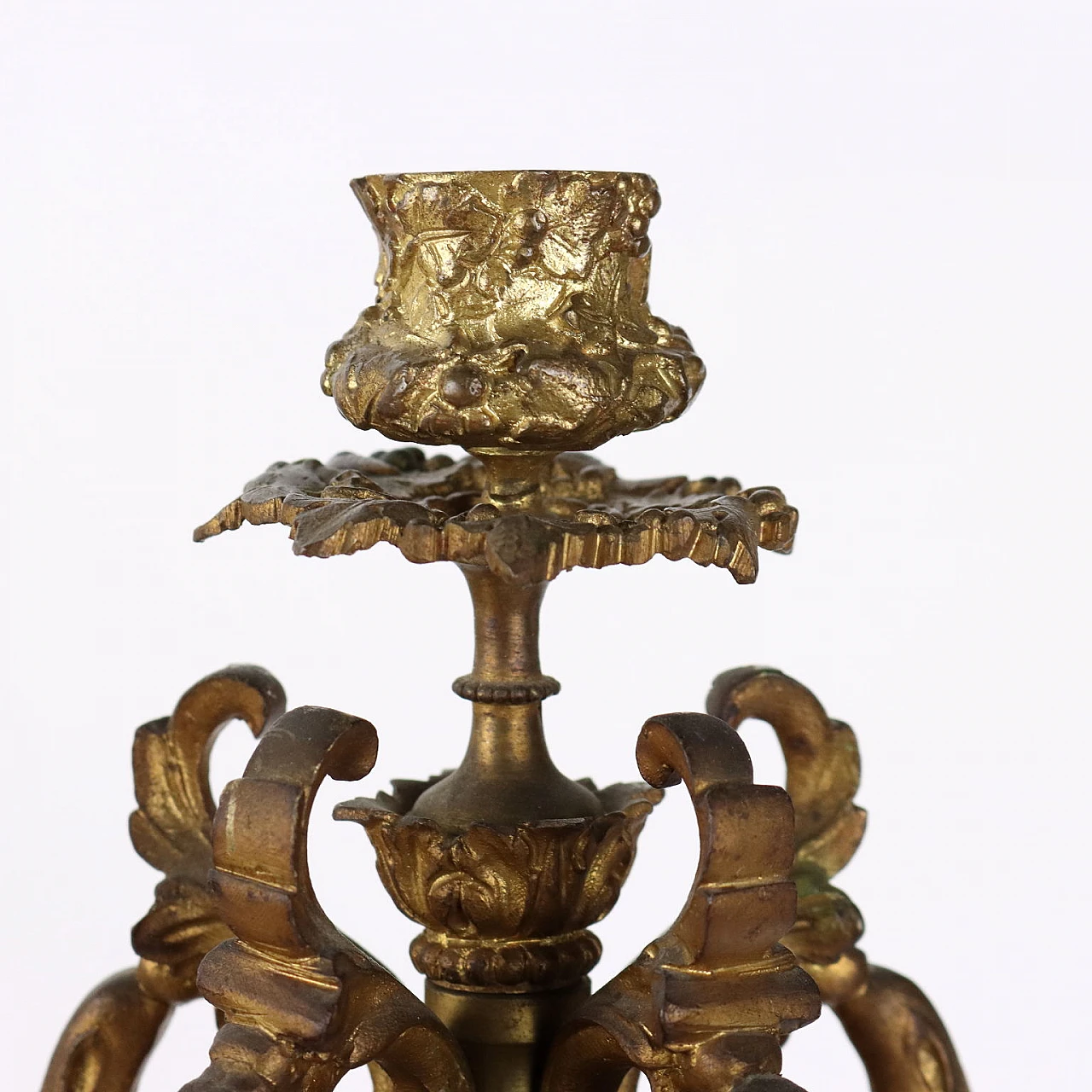 Pair of Neo-Gothic bronze candelabra, 19th century 4