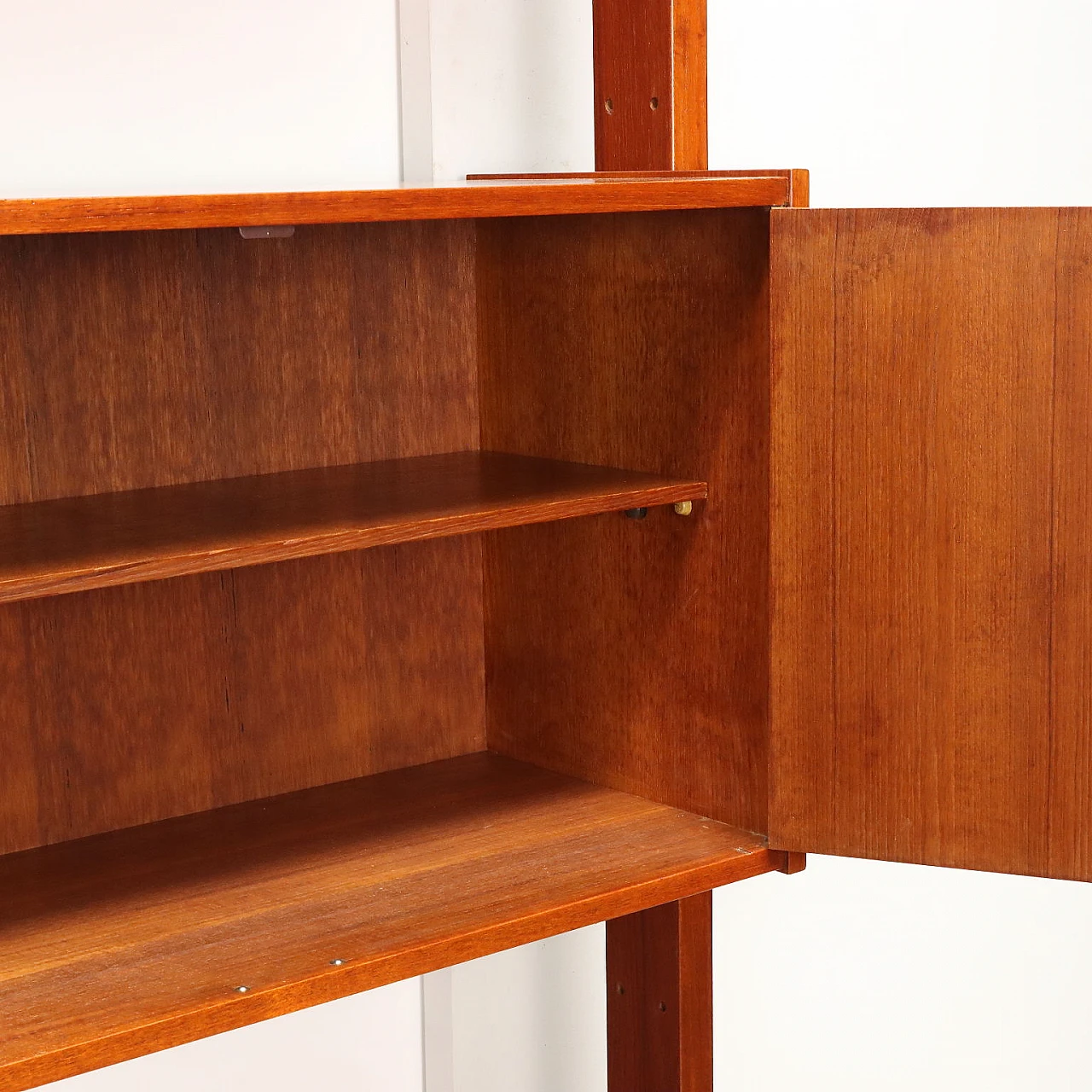 Two-bay bookcase in teak veneer wood, 1960s 7