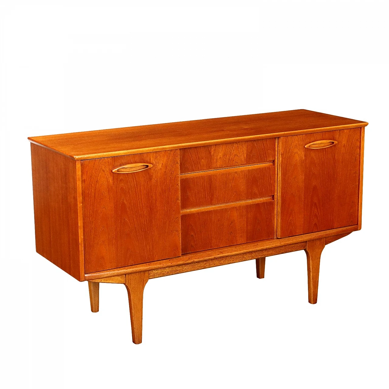 Credenza inglese in legno impiallacciato teak, anni '60 1