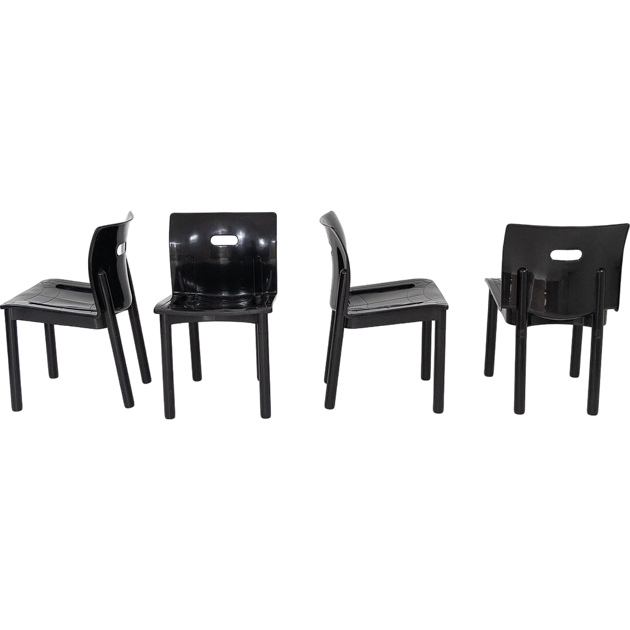 Set of 4 chairs mod 4873, Anna Castelli Ferrieri for Kartell 5