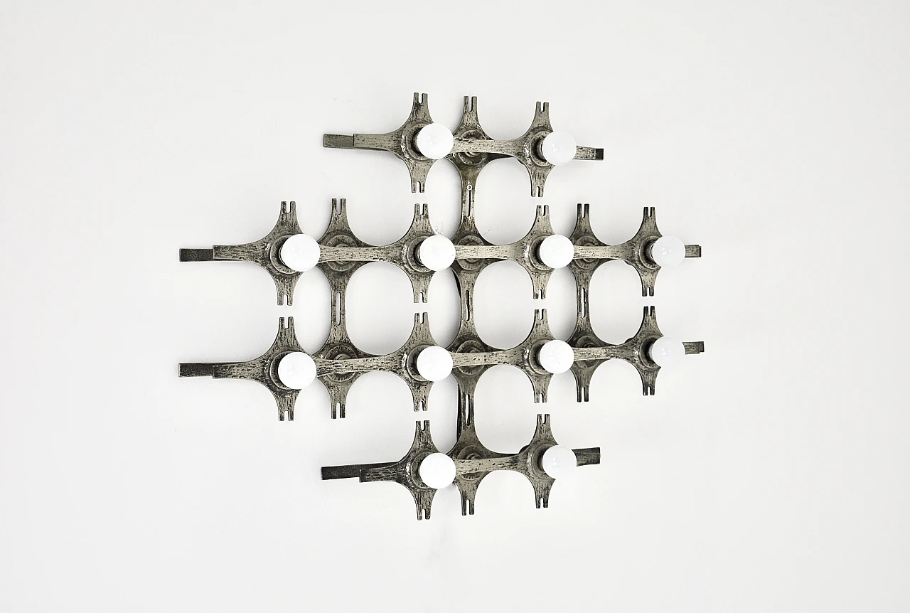 Brutalist wall lamp by Fantoni, 1960s 3