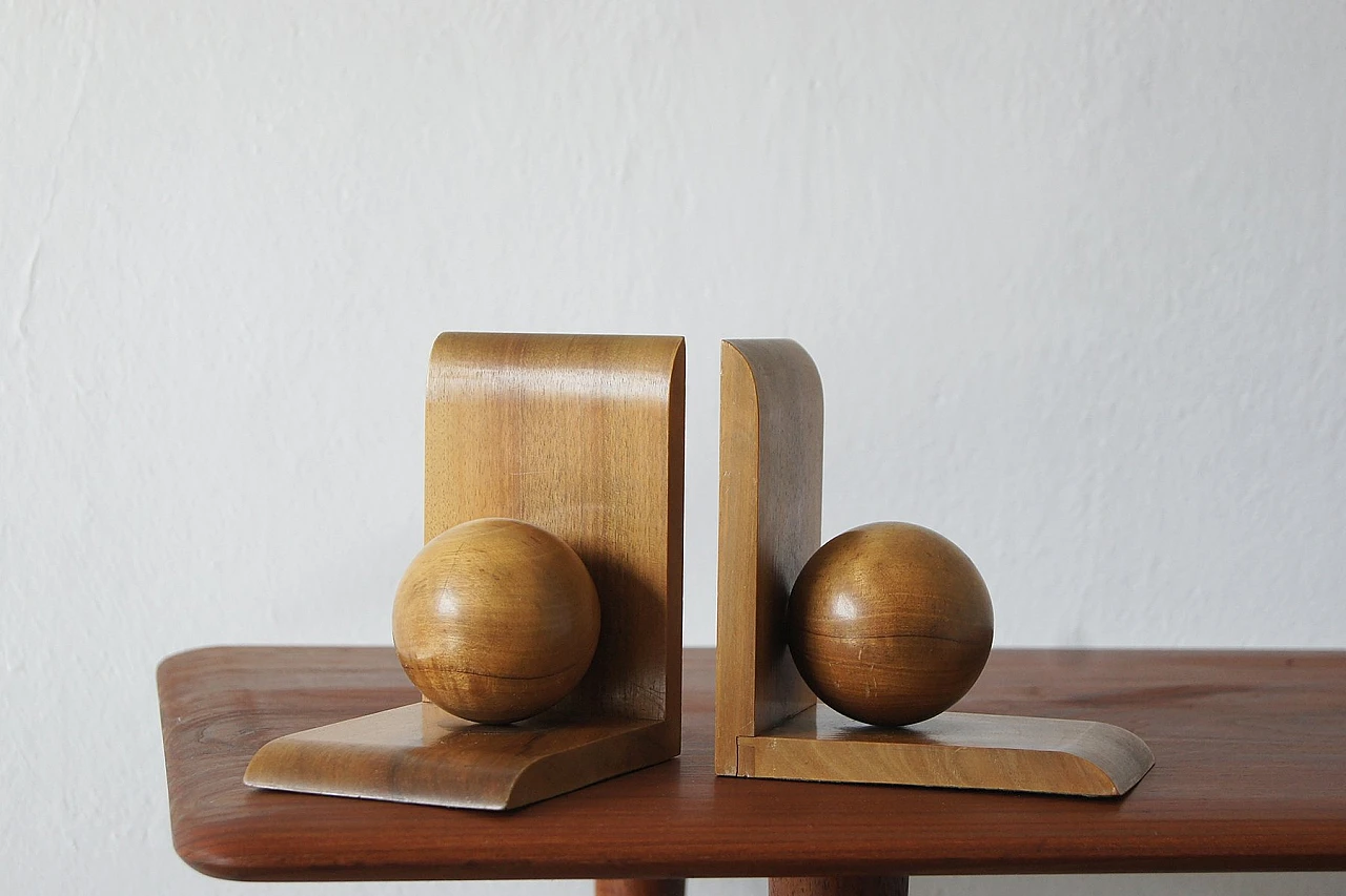 Pair of Mid-Century wooden bookends, 1950s 2