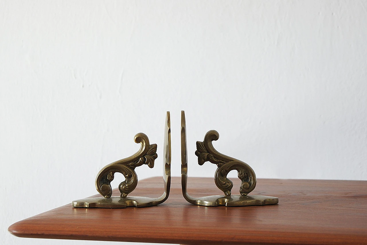 Pair of Mid-Century brass bookends, 1960s 1