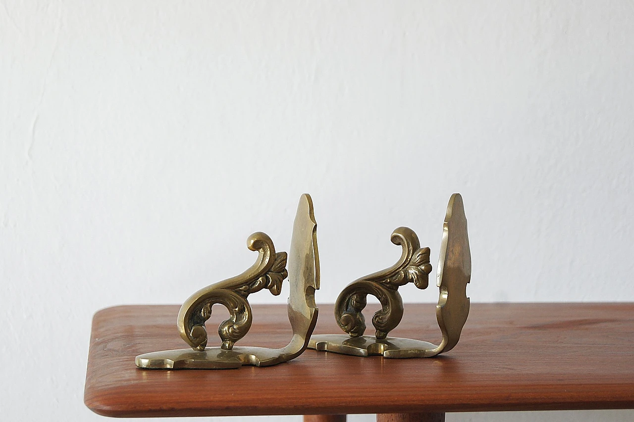 Pair of Mid-Century brass bookends, 1960s 3