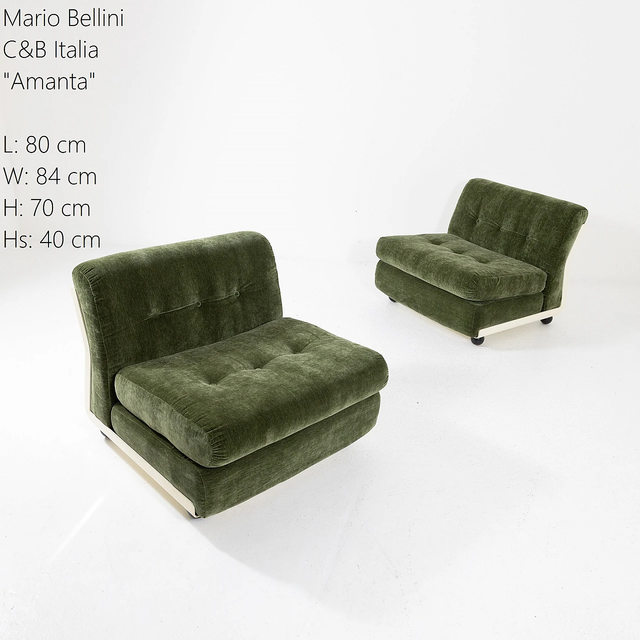 Pair of "Amanta" armchairs, Mario Bellini for C&B Italia 2