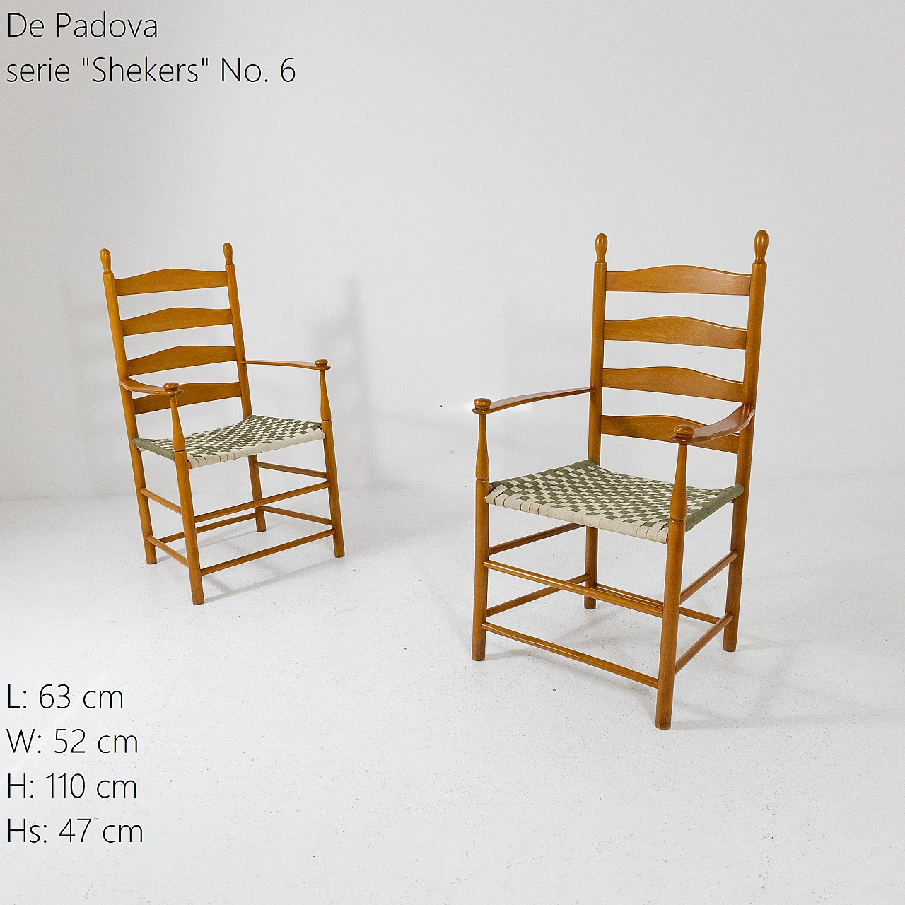 Pair of armchairs from the Shakers series, for De Padova 3