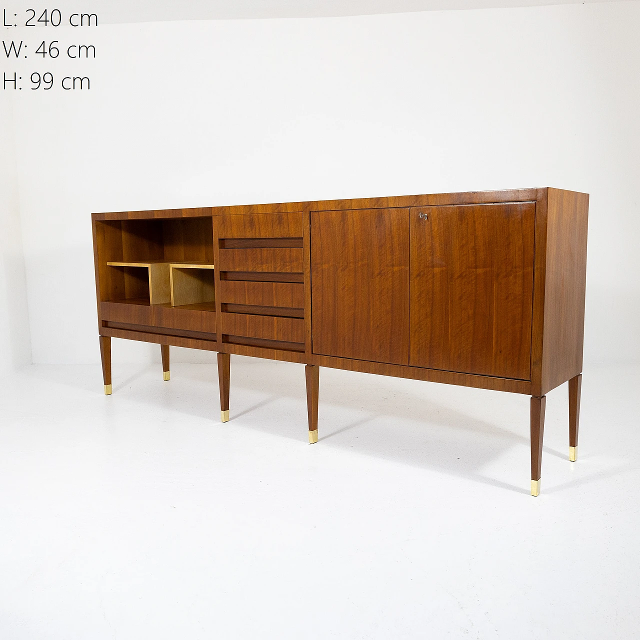 Walnut and beech sideboard, 1960s 6