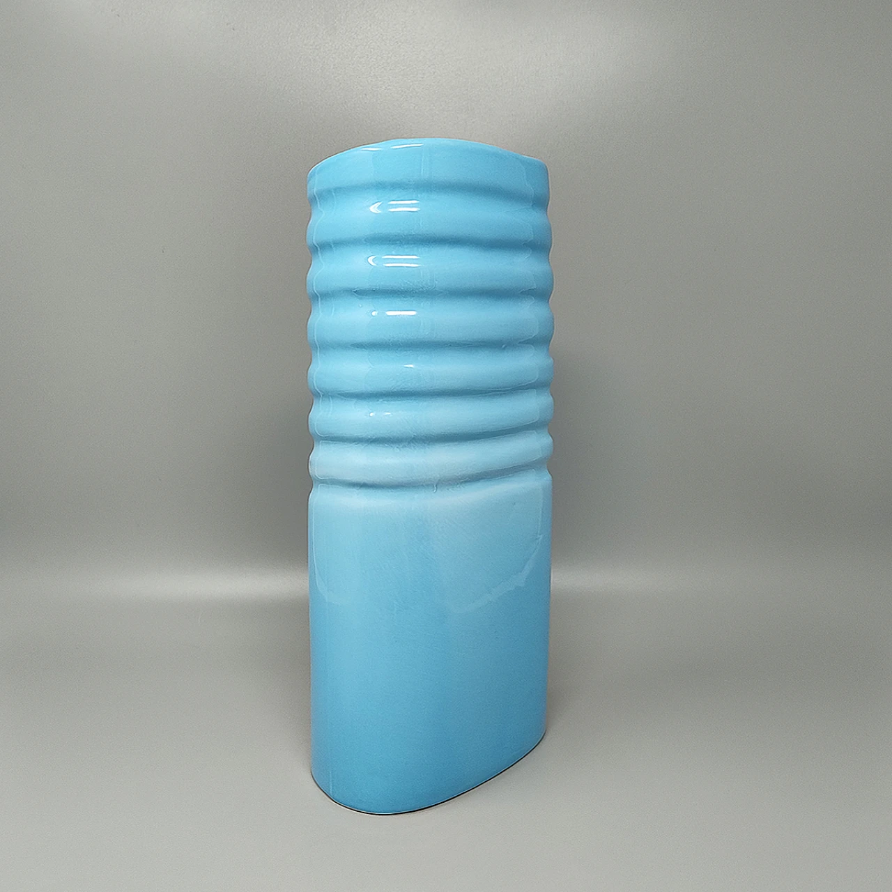 Blue moved vase in Laveno Ceramic, 1960s 4