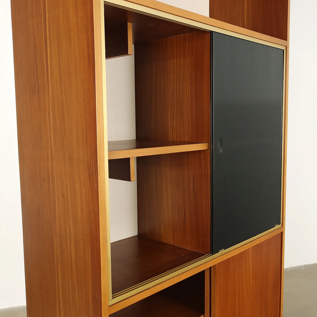 Mahogany veneered cabinet and smoked glass, 1960s 5