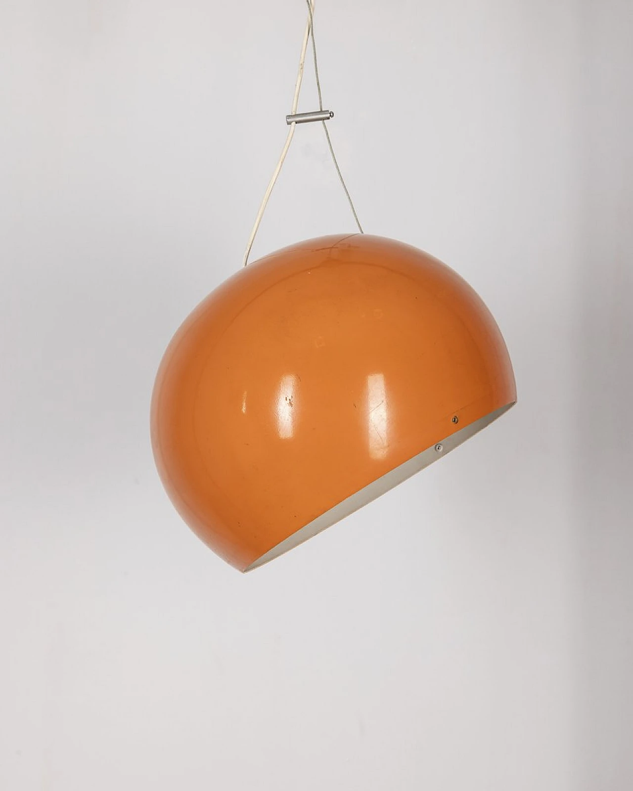 Lampada da soffitto vintage in metallo arancione, Italia, anni '70 5