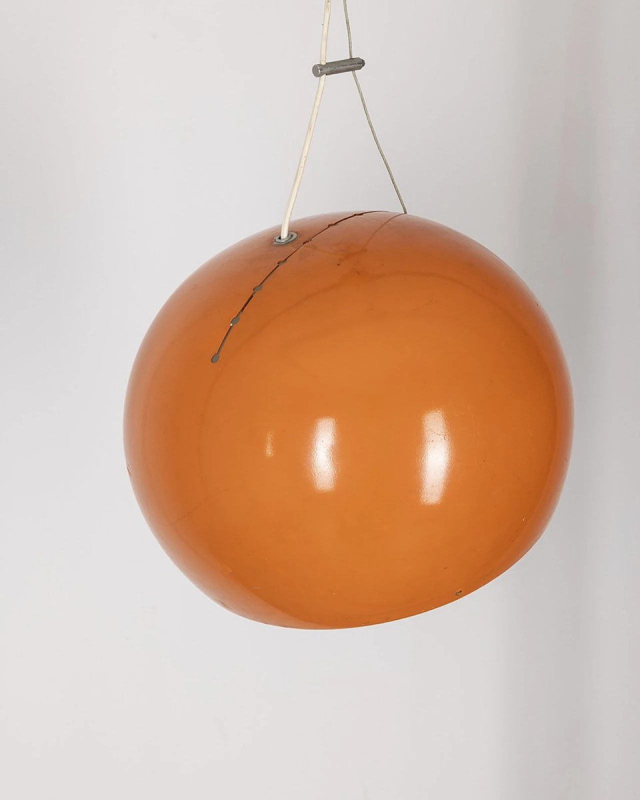 Lampada da soffitto vintage in metallo arancione, Italia, anni '70 6